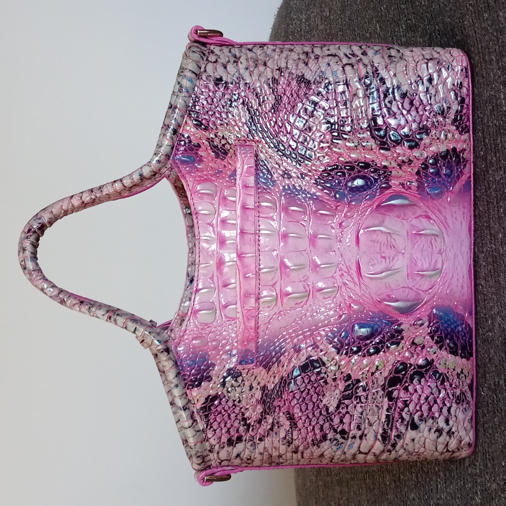 💞Brahmin💞 - Small Elaine Pink Cobra Ombre Satchel - Picture 3 of 11